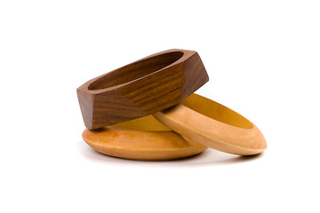 Image showing three wooden bracelets