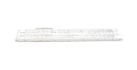 Image showing Vintage slide rule mechanical calculator isolated