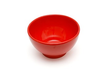 Image showing Red porcelain bowl isolated