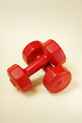 Image showing Red dumbells