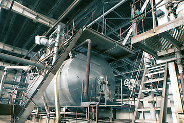 Image showing different size and shaped pipes at a power plant