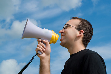 Image showing Man With Megaphone