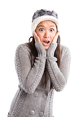 Image showing Surprised beautiful asian woman