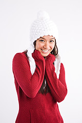 Image showing Beautiful happy winter asian woman