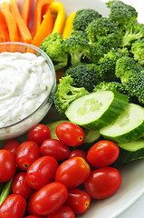 Image showing Vegetables and dip