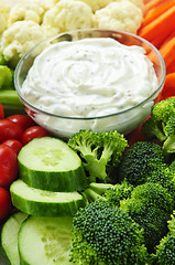 Image showing Vegetables and dip