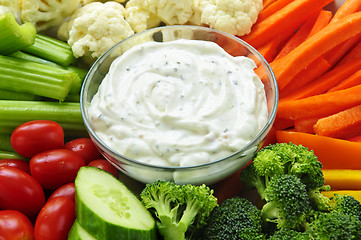 Image showing Vegetables and dip