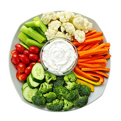 Image showing Vegetables and dip