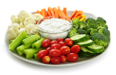 Image showing Vegetables and dip