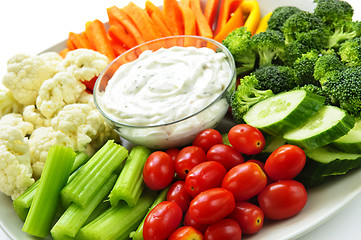 Image showing Vegetables and dip