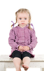 Image showing A little girl in studio