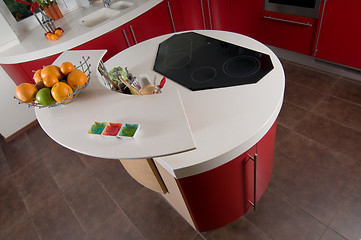 Image showing Red modern kitchen
