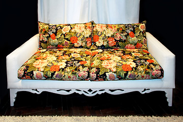 Image showing Floral sofa