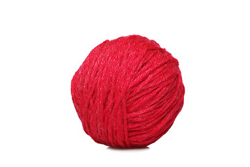 Image showing Red yarn ball over white