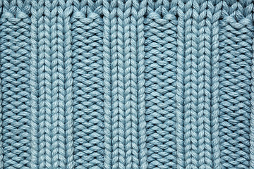 Image showing Blue knitted textured background