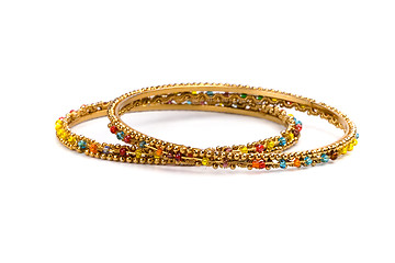 Image showing two golden bracelets