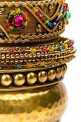 Image showing stack of golden bracelets