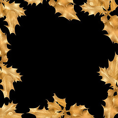 Image showing Golden Holly Leaf Frame