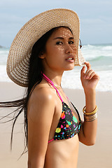 Image showing Asian woman in a bikini.