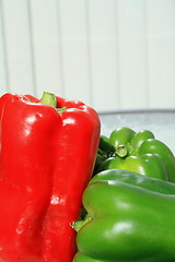 Image showing Red and Green Bell Peppers