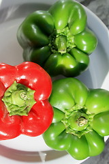 Image showing Red and Green Bell Peppers