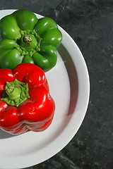 Image showing Red and Green Bell Peppers