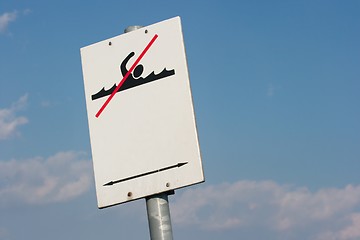 Image showing No Swimming