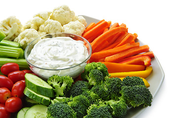 Image showing Vegetables and dip