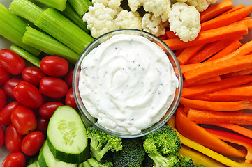 Image showing Vegetables and dip