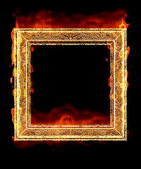 Image showing red hot fire frame