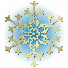 Image showing Silvery vintage snowflake