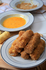 Image showing Making potato croquettes