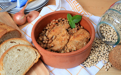 Image showing Pork and beans ready to serve