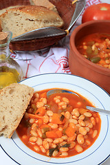 Image showing Greek white bean soup vertical