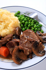 Image showing Beef and mushroom casserole dinner