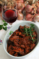 Image showing Boeuf bourguignonne bowl vertical