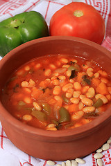 Image showing White bean soup in serving bowl