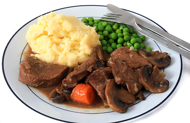 Image showing Beef and mushroom stew mealhorizontal