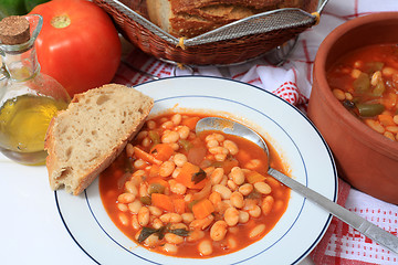 Image showing Greek white bean soup horizontal