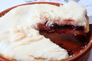 Image showing Home-made cherry meringue pie