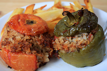 Image showing stuffed veg horizontal closeup