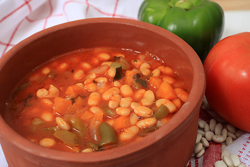 Image showing greek white bean soup horizontal