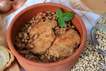 Image showing Pork and beans in bowl horizontal