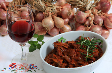 Image showing Boeuf bourguignonne bowl horizontal