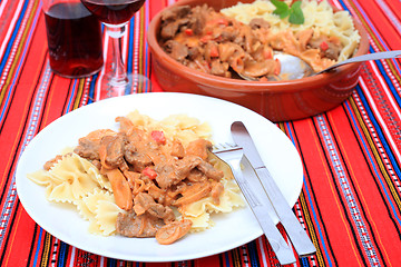 Image showing Beef stroganoff meal horizontal