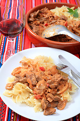 Image showing Beef stroganoff meal vertical