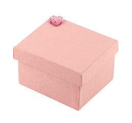 Image showing Pink gift box with diamond heart