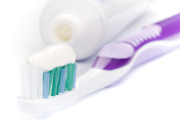 Image showing toothpaste and toothbrush