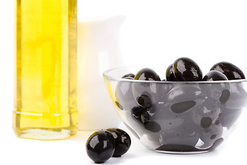 Image showing bowl of black olives