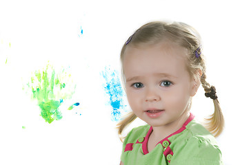 Image showing A little girl in studio